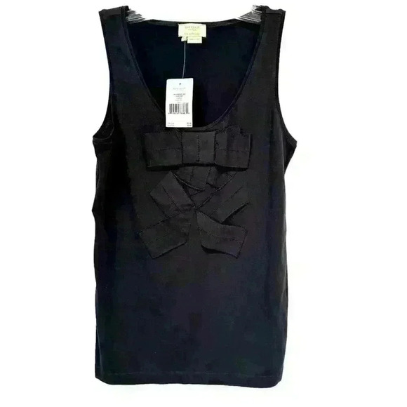 NWT KATE SPADE BLACK CASCADING BOW TANK TOP SIZE S - Picture 1 of 11